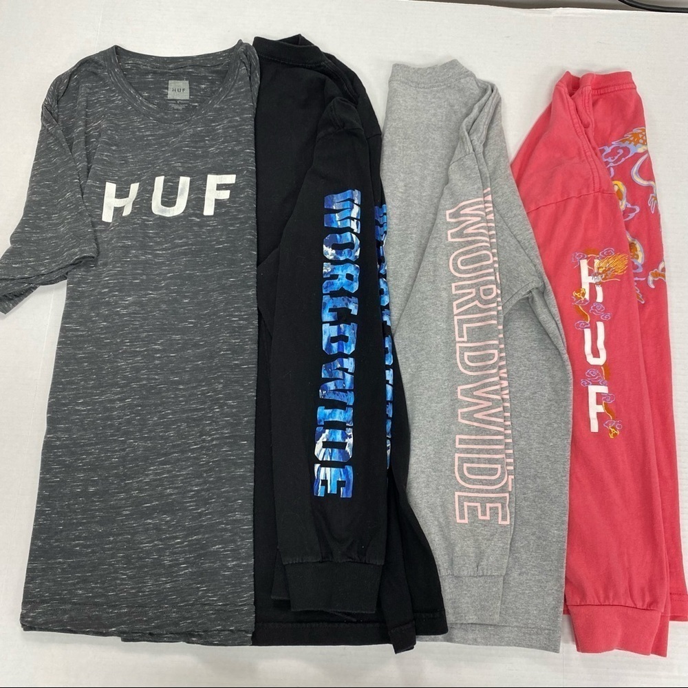🎉BUNDLE🎉 4 HUF Worldwide Large Men’s Shirts- 3 Long Sleeve, 1 Short Sleeve